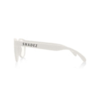 משקפי סינון אור כחול Shadez במסגרת עגולה בצבע לבן – מבט נוסף