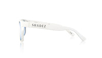 משקפי סינון אור כחול Shadez במסגרת מרובעת בצבע לבן – מבט מלפנים